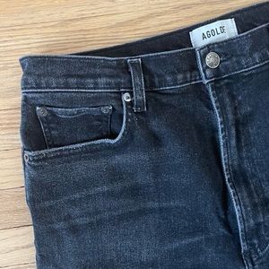 AGOLDE Pinch Waist Ultra High Rise Skinny Jeans “Hotline” Washed Black, Size 32